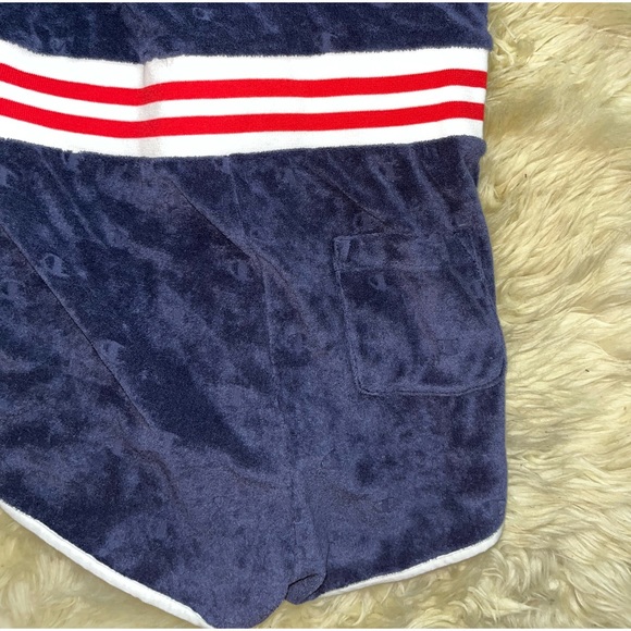 Champion terry cloth shorts romper with hoodie red white and blue - Picture 7 of 7